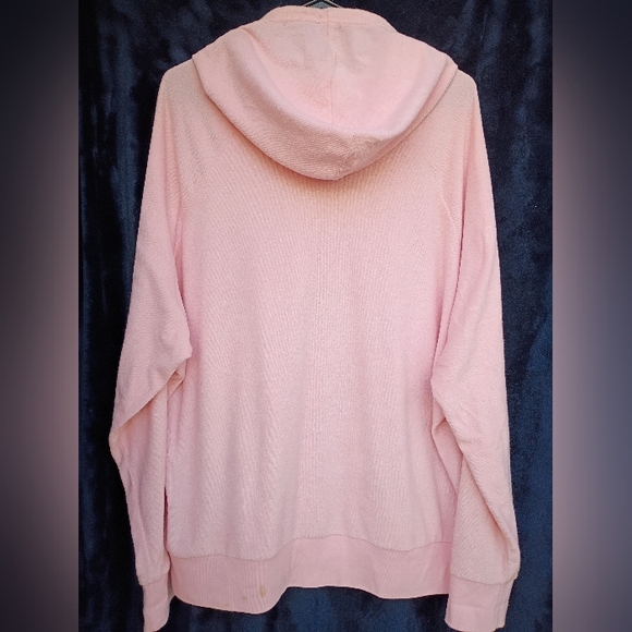 Bebe T erryWomen’s Pink Hooded Zip-Up Top - Picture 3 of 3